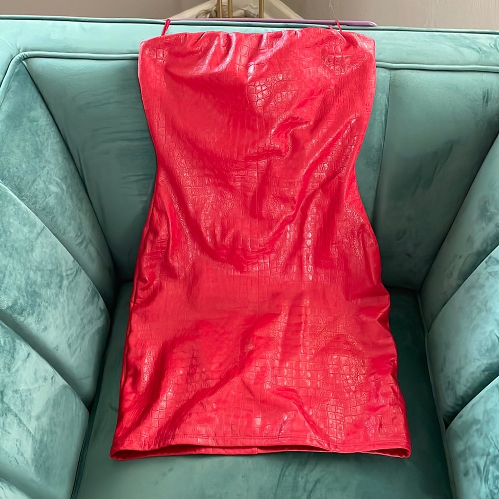 Naked Wardrobe Crocodile mini dress